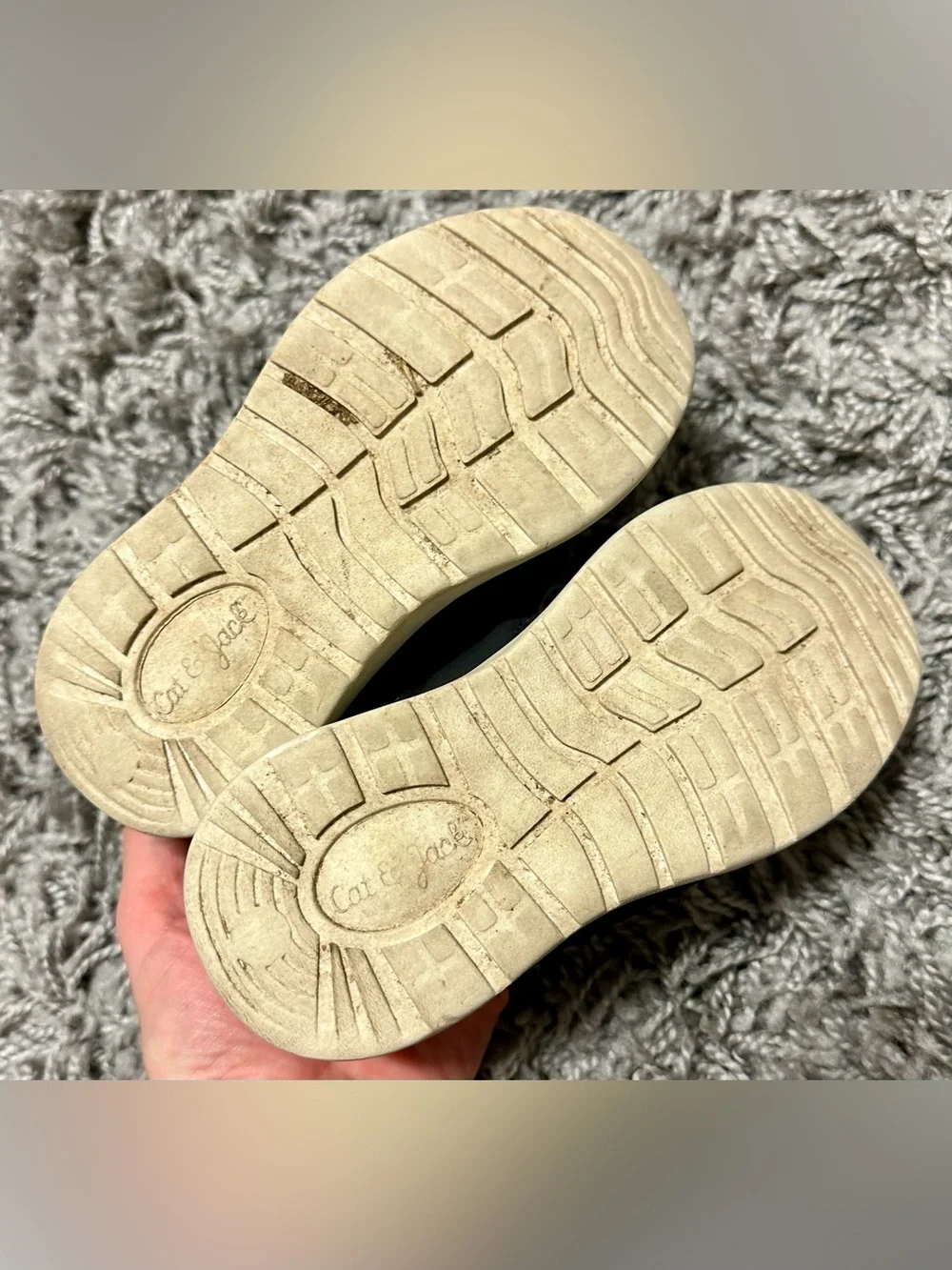 Cat & Jack Black Slip-On Sneakers with Lime Green Insoles